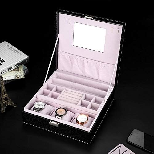 ЗИМ205 Дизајн На Заклучување Накит Гледајте Обетки Прстени Ѓердани Организатор На Кутии Огледало Кутија За Складирање Накит