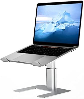 Алаши лаптоп штанд за биро, прилагодлива висина на компјутер, ергономски лаптоп лаптоп, алуминиумски метал држач компатибилен