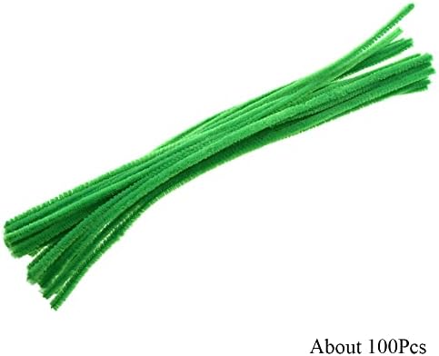 Hao Pro 12inch чистачи на цевки со должина, меки дебели фуз, држете форми Vintagey chenille стебла меки рабови овошје зелени