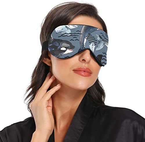 Unisex Sleep Mask Eye Mask Save-Killer-Whale-Navy Night Sleep
