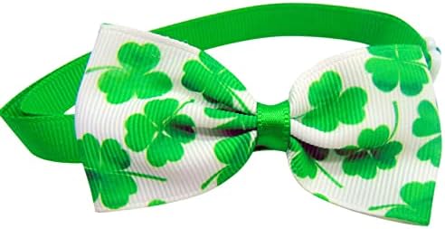 Ирски миленичиња лак за врзување прилагодлива мода за мали кучиња во зелена боја со дизајнот на шамарот „Свети Патрикс“
