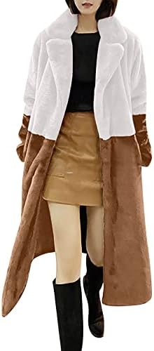 Prdecexlu Елегантен зимски долг ракав Парка дами Домашна облека Туника удобност удобност палто во боја, дебела обвивка за завиткување