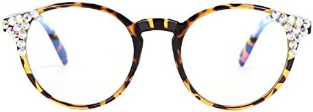 Сина Светлина Блокирање Очила Жените Круг Компјутерски Игри Мода Кристал Очила
