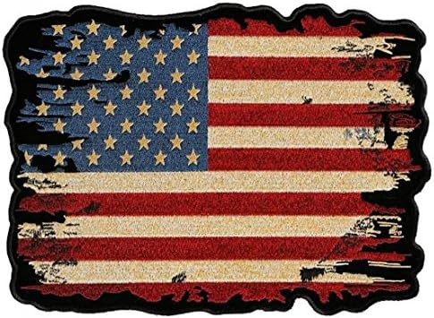 Кожа Врховно патриотско потресено американско знаме извезено везено велосипедско лепенка-црвена боја