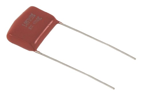 NTE Electronics MLR102K50 серија MLR Полиестер не-поларизиран филмски кондензатор, радијално олово, не-индуктивно, капацитивност од 0,001 μF, 10% толеранција, 50V