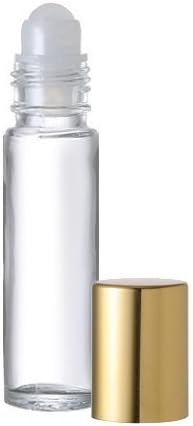 Гранд парфиум 18 чиста стаклена ароматерапија сјај за усни, шишиња со стакло од есенцијално масло со сребро за мелеми за усни.33