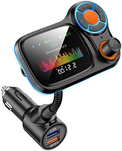 Adapter Bluetooth Bluetooth Bluetooth Car, Radio FM Transmitters Handsfree Call Call и MP3 Music/App Audio Play, QC3.0 и Smart