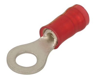 АМП 31890 Терминал на прстен јазик, 16-22 AWG, калај лабаво парче, 7,92 mm d x 21,44 mm l, црвено