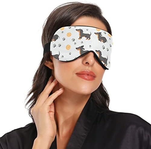Unisex Sleep Eye Mask Dachshund-Ball-Paw-Print-Print-Print-Sleep