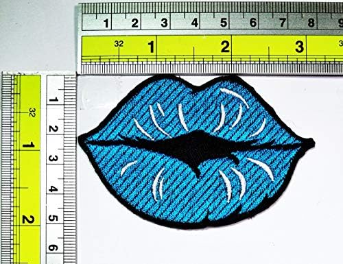 Парита Луе уста кармин козметички секси цртан филм DIY апликација извезена шива железо на лепенка за торби јакна железо на облека