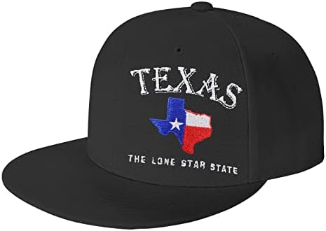 Оасвер Тексас осамен Starвезда држава Snapback Hat, мапа на знамето на државата Тексас, извезена рамна капа за бејзбол капа