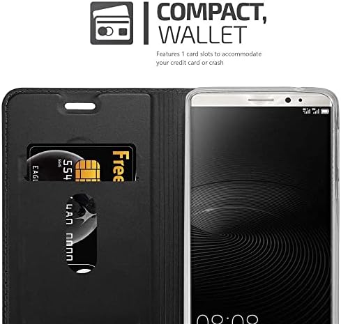 Кадорабо Книга Случај Компатибилен со Huawei Mate 8 Во Елегантна Црна Боја-Со Магнетно Затворање, Стојат Функција И Картичка