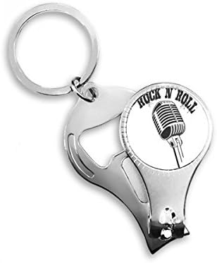 Микрофон илустрира музика едноставна шема за нокти Nipper прстен клуч за шишиња со шишиња со шише