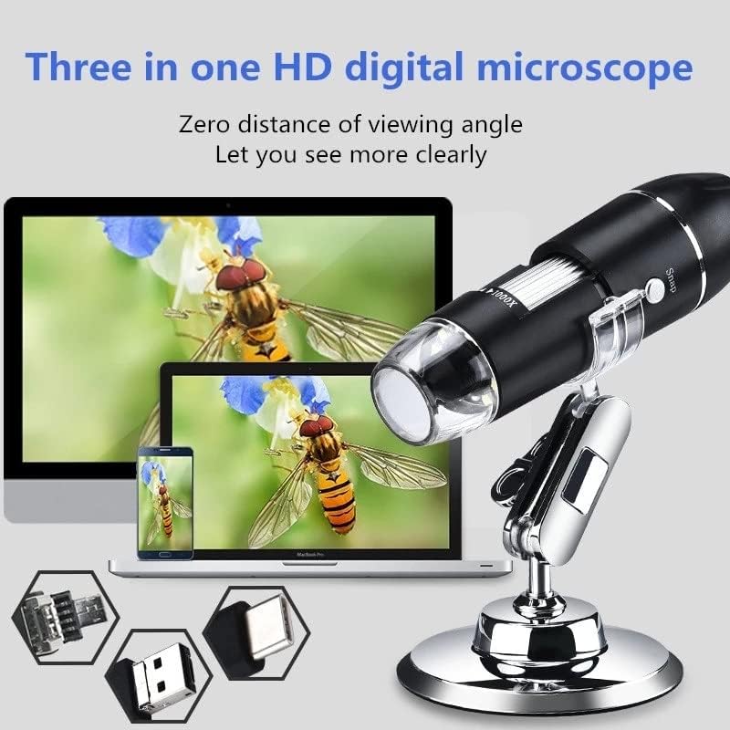 N/A прилагодлива 1000x/1600x USB дигитален микроскоп фотоапарати 3 во 1 електронски микроскоп со 8 -лесен светлосен зумирање