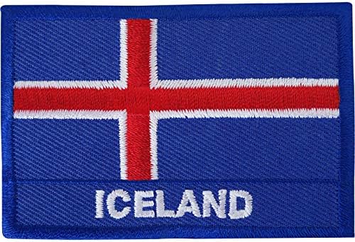 Исланд знаме извезено железо/шие на лепенка Рејкјавик облека за вез