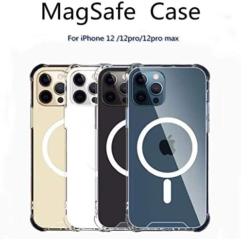 Росицло Магнетно Куќиште за iPhone 12/12 Pro, Вградени Магнети Компатибилни со iPhone 12 Magsafe Безжичен Полнач, Тенка Отпорна