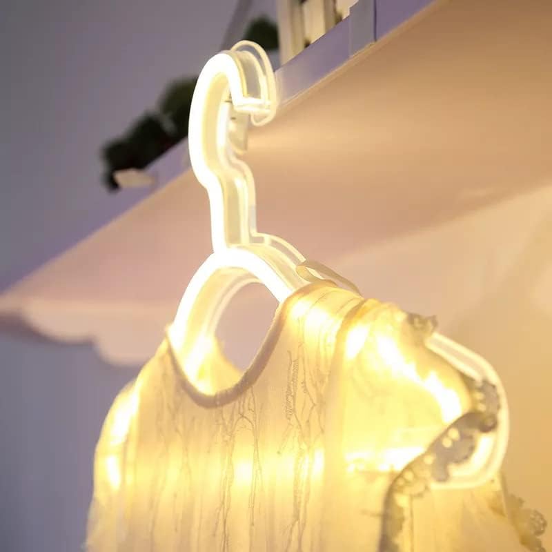 LED Hanger Neon High-end USB или батерија управувана со LED неонски знаци облека за свадбена свадба дисплеј ладно бело