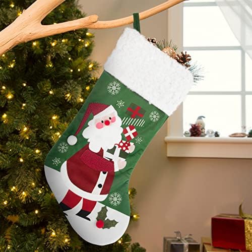 Tojesa 2 компјутери Божиќни порибни класични големи чорапи Дедо Мраз, снежен човек, за украси за семејни празници за Божиќни