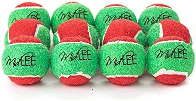 Мидли 1.5 Мини Пискање Божиќ Куче Тениски Топки-Црвена/Зелена Пакет од 12
