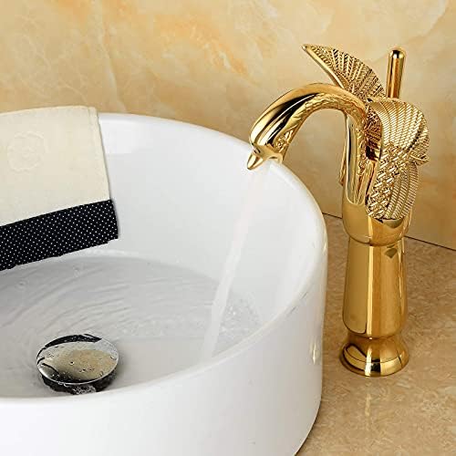Зелените садови мијалник за бања со бања злато лебед единечна дупка со единечна рачка со појава без одлив без прелив Аератор