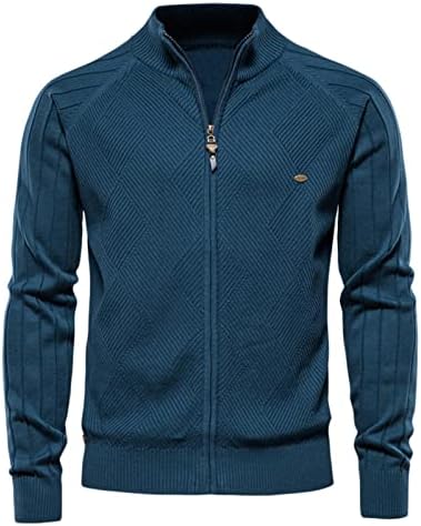 Целосен поштенски џемпер на Wocacchi, тенок, тенок вклопна лесна врата, лесен плетен џемпер Стилска зимска јакна