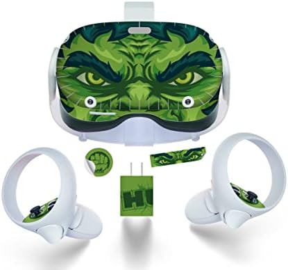 Неверојатен Зелен Ѕвер ВР Кожата Заврши Налепница За Oculus Потрагата 2 VR Слушалки-Лесен за инсталирање Налепници За Мета Потрагата