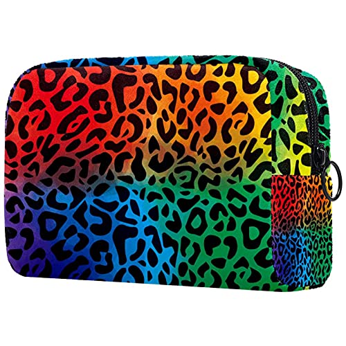 Торба За Тоалет Козметичка Шминка За Патување Организатор Торбичка За Миење Торбичка Со Патент Леопард За Неопходни Додатоци