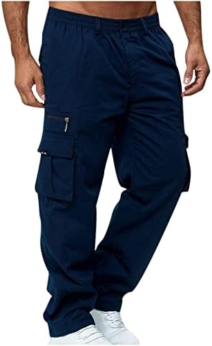 lcepcy товарни панталони за мажи, атлетични панталони со џокери џогери еластични половини обични панталони со џебови со џебови