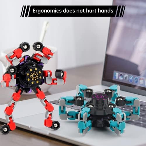 3PCS Трансформабилна играчка за вртење на фигури, играчка за роботи за робот на DIY, вртење на прсти на прсти играчки, смешни