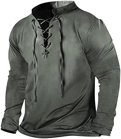 Rttuiop Долг ракав плус големина модни кошули мажи трчаат зимски ацтек против вратот опуштено вклопување полиестер полиестер