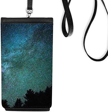 Galaxy Темни starsвезди облаци Арт деко подарок моден телефон паричник чанта што виси мобилна торбичка црн џеб