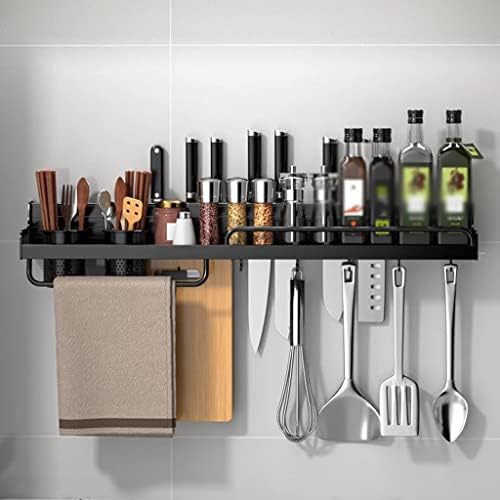 Irdfwh алуминиумска кујна полица за складирање на wallидови монтирани за зачини за зачини за нож вилушка лажица дома кујна предмети