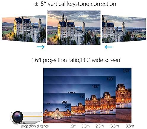 ZGJHFF надградба на мини проектор 1080p 1800Lumen Protable LCD LED Projector Home Cinema USB Компатибилен 3D Beamer