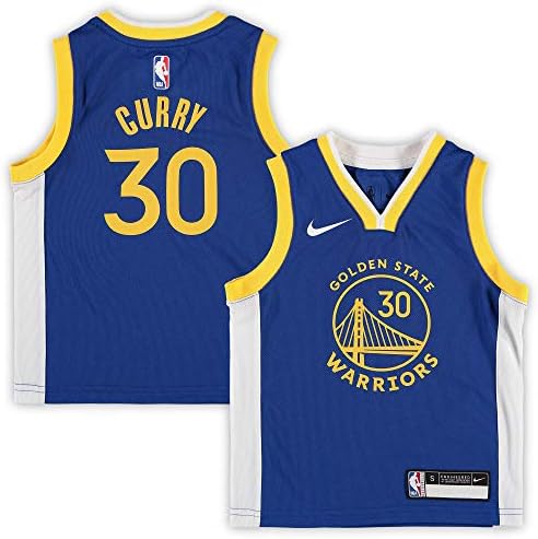 Најк Стивен Кари Голден Стејт Вориорс НБА момчиња деца 4-7 сина икона издание дрес