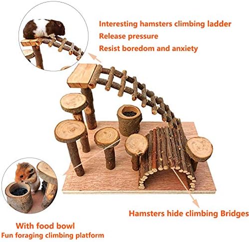TFWADMX Дрвен мост на хрчак, мали животни и качување по скалила активност поставени платформа рампи играчки играчки за глувци