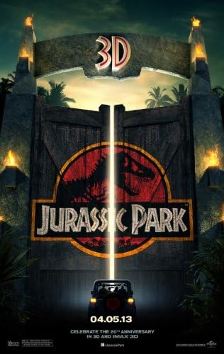 Jurassic Park 3D - D/S 27 X40 Оригинален филм Постер Еден лист 2013 Повторно издавање