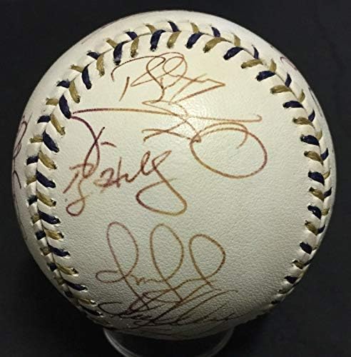 2002 година Ал Ол Стар Тим потпиша бејзбол 23 Auto Roy Halladay Ichiro MLB Holo - Автограмирани бејзбол