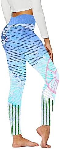Zkuisw Women'sенски 7/8 должина на јога хеланки случајна вратоврска боја со висока половината атлетски панталони