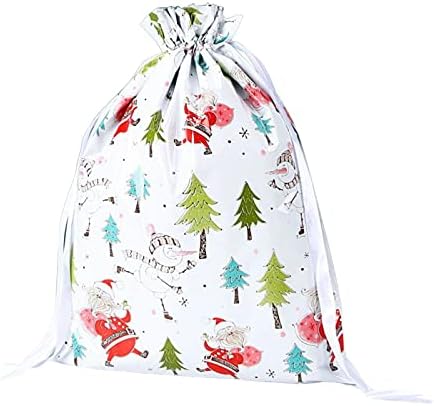 Сотоп Божиќни Торби За Подароци Со Врвки, Божиќна Торба За Бонбони Елен Дедо Мраз Подароци За Завиткување Торби За Пакување