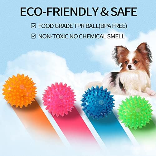 4 пакувајте Пискливи Играчки За Кучиња Шилести Топчиња За Кучиња Ги Чистат Забите И Здравјето на Непцата за Вашето Домашно Милениче