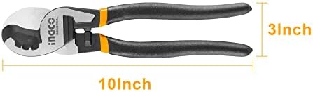 Ingco 10 инчен кабел секач со тешка жица за алуминиум, бакар, комуникациски кабелски електричен линичар алатки HHCCB0210
