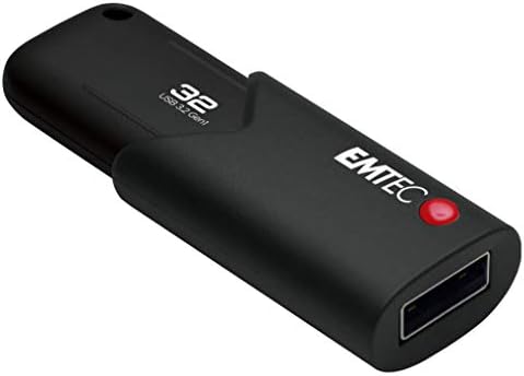 Emtec Кликнете Безбедна B120 USB 3.2 Флеш Диск 128 GB-енкрипција софтвер AES 256 - читање брзина 100 MB/s-Црна