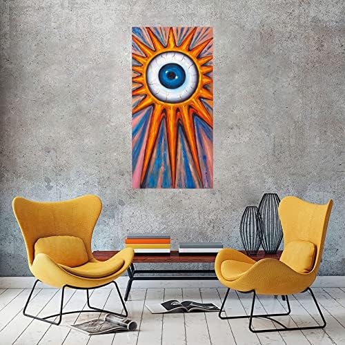 HiTecera рачно насликано око на Бога-око на хорус масло слики на платно рефлексија Апстрактна wallидна уметност декор дневна