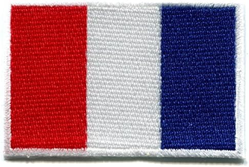 Знаме на Франција Француски триколор извезена апликација Апликација за железо-на печ Нова големина Средни мерки високи 1,25