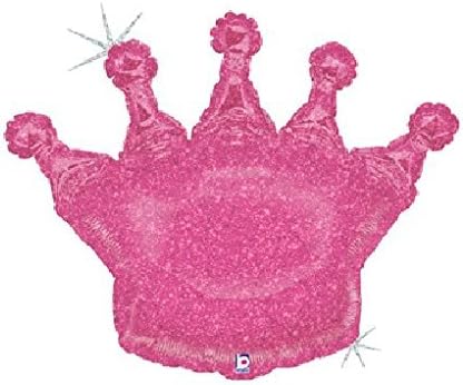 36 Розова Круна Сјај Холографски Треперлива Фолија Милар Балон