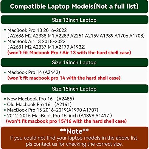 Бенфан лаптоп ракав 13 инчи компатибилен со 2022 MacBook Air 13 M2 M1, нов MacBook Pro 13 M2 M1 боја темно кафеава боја