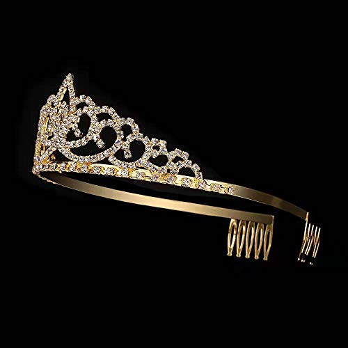 Кралската Кристална Дијадема Ја Крунисува Косата Накит Свадба Церемонија Невестинска Принцеза Лента За Глава Подарок, Злато