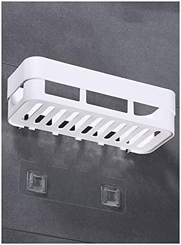 Rtyuie Бања Ѕид Монтирани Пластични Багажник Кутија За Складирање Шампон Лента Решетката Еднослоен Не-Перфорирани Решетката