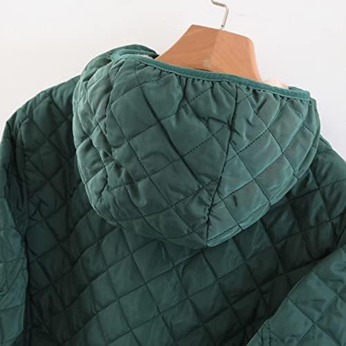 Женски зимски јакни патент предниот худ топла обична јакна од бомбардер Раглан со џебови со палто за надворешни работи на палто