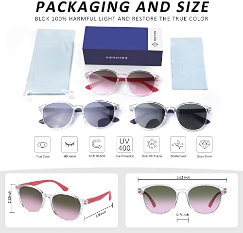 К Кенжу Дебела Овална Рамка Очила За Сонце 3 Пакет Ув Заштита | Гроздобер Модни Очила за Сонце | За Жени Мажи
